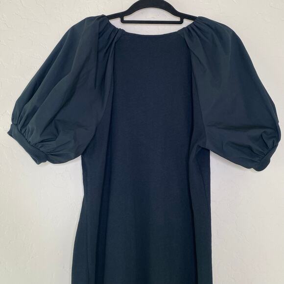 Maeve by Anthropologie Black Annika Knit Puff Sleeve Dress Large - Picture 8 of 11